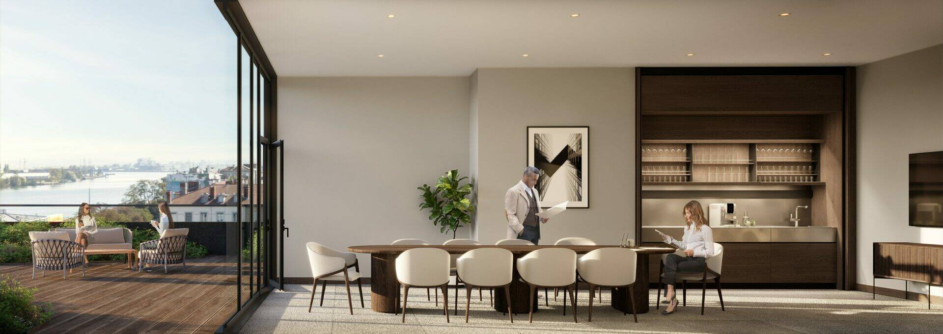 Accès au rooftop de l'immeuble de bureau ÔNE