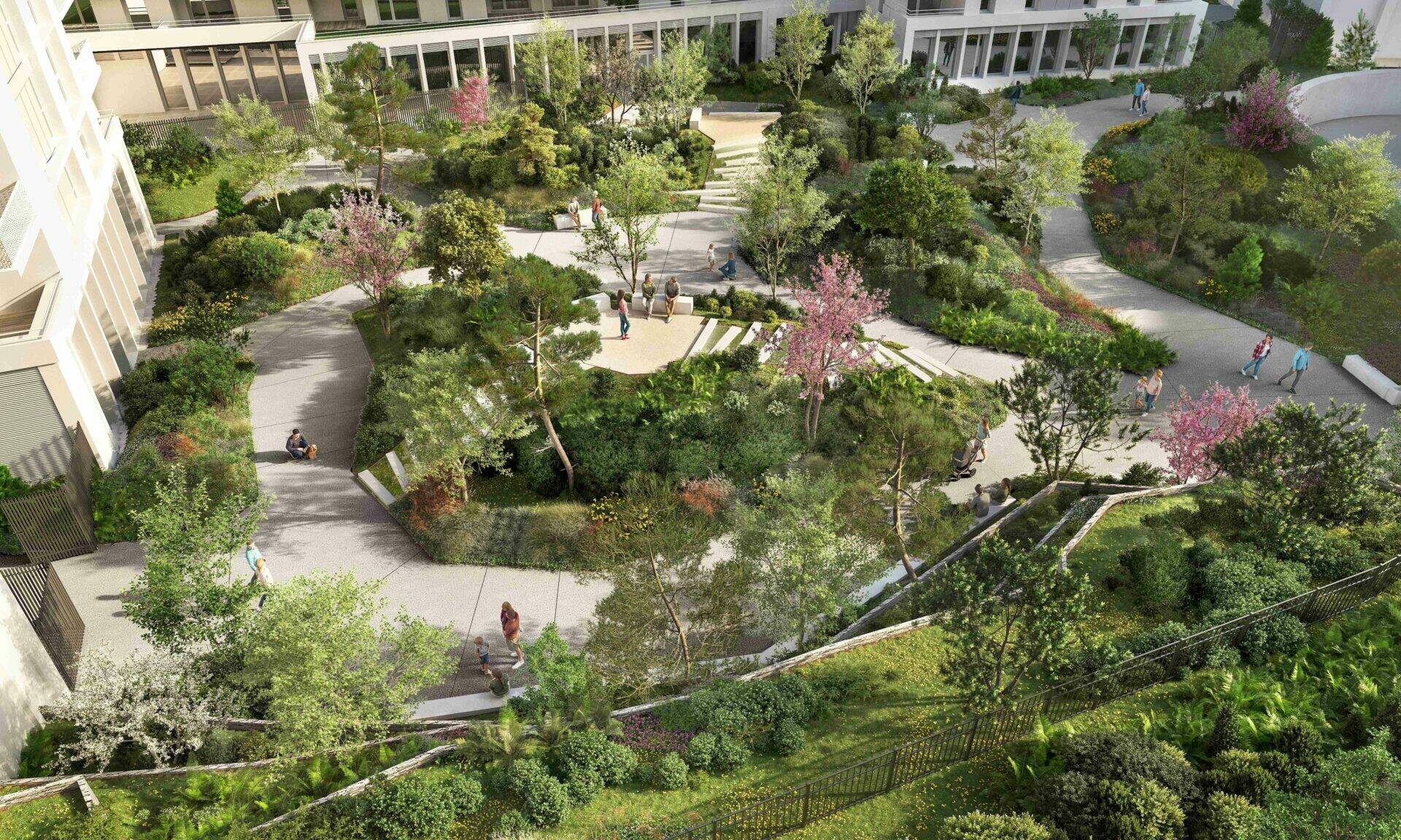 Les espaces verts de la résidence Dessaix à Thonon, le nouveau programme de 6e Sens Immobilier