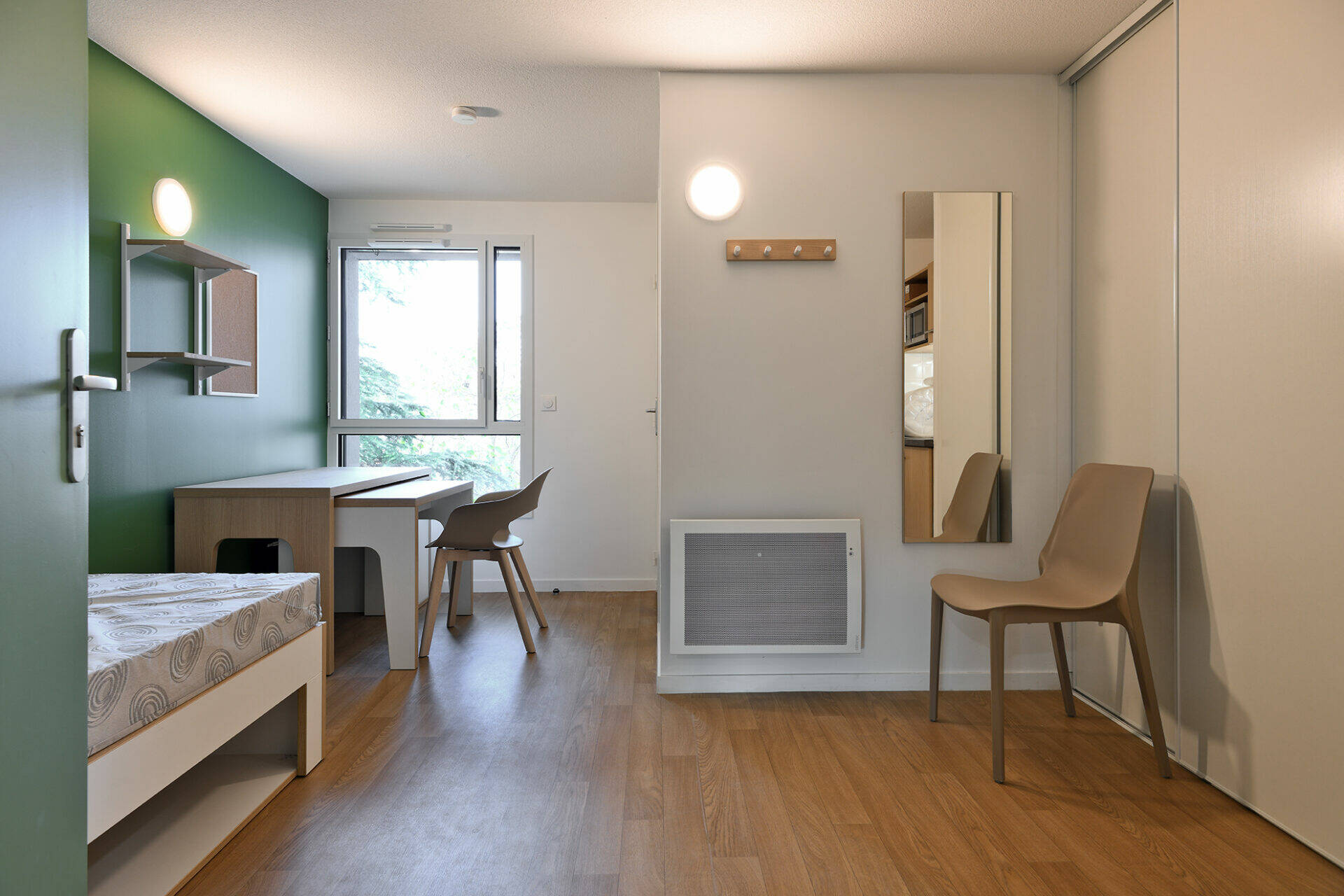 Vue d'un studio de la résidence étudiante