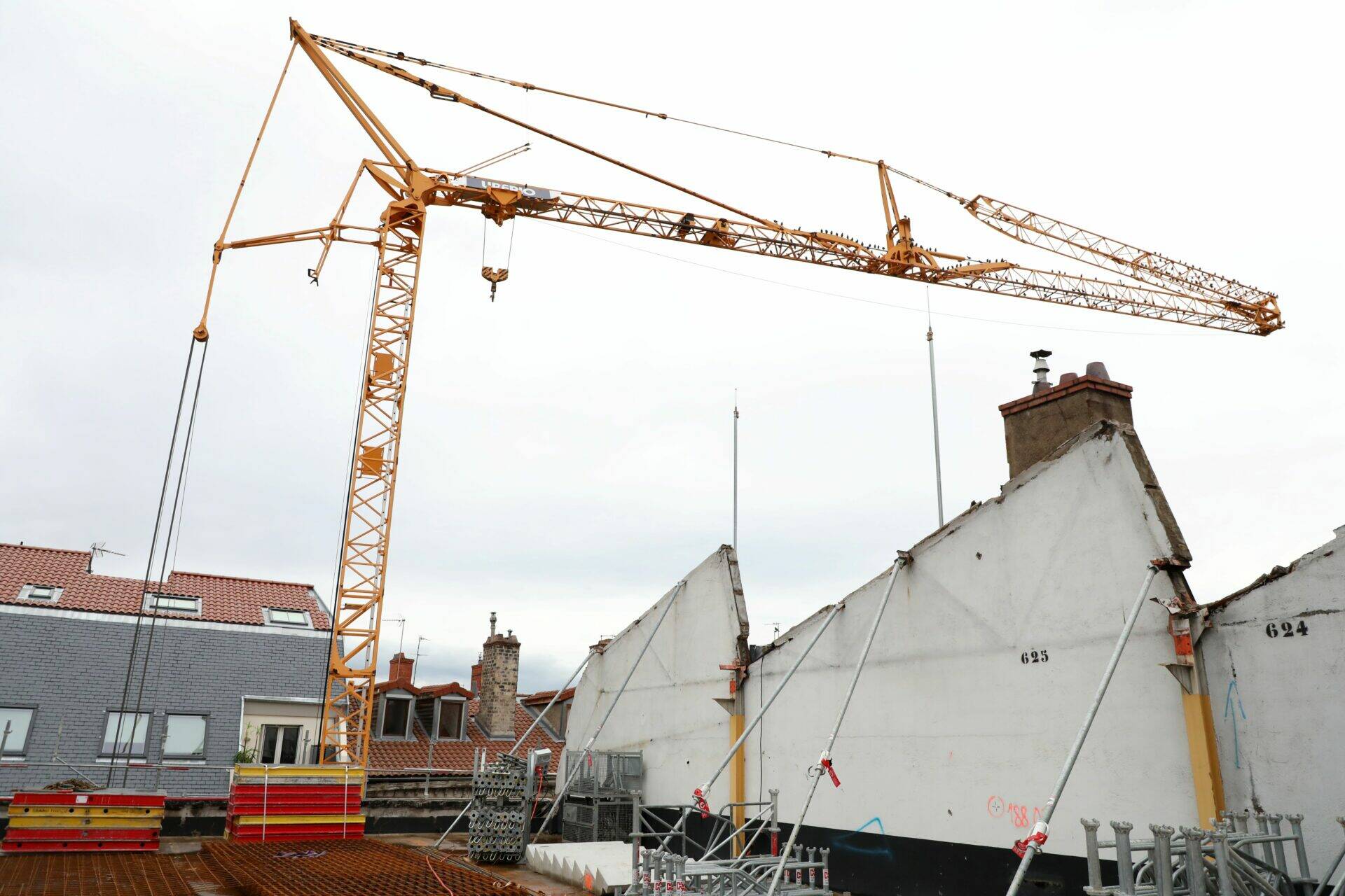 Grue sur le chantier Bonnefoi à Lyon 3