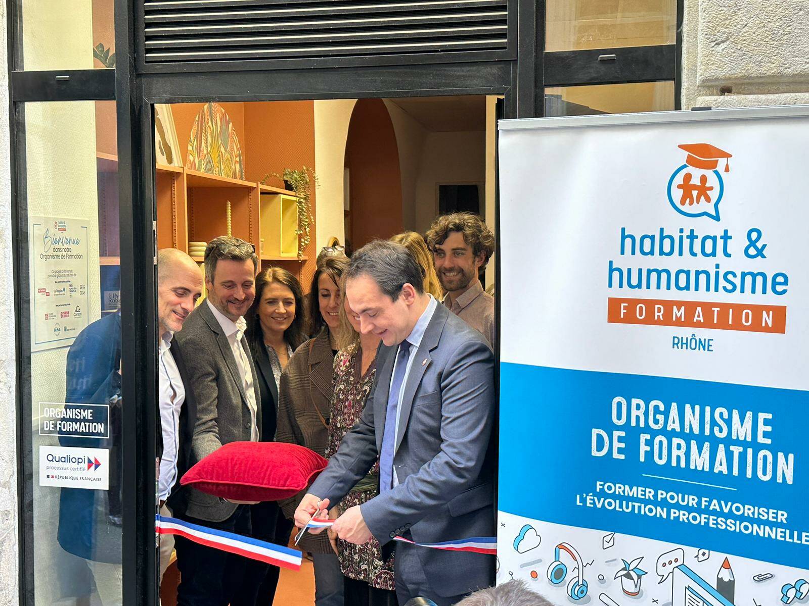 Romain Valéry et Pierre Oliver lors de l'inauguration du centre de formation