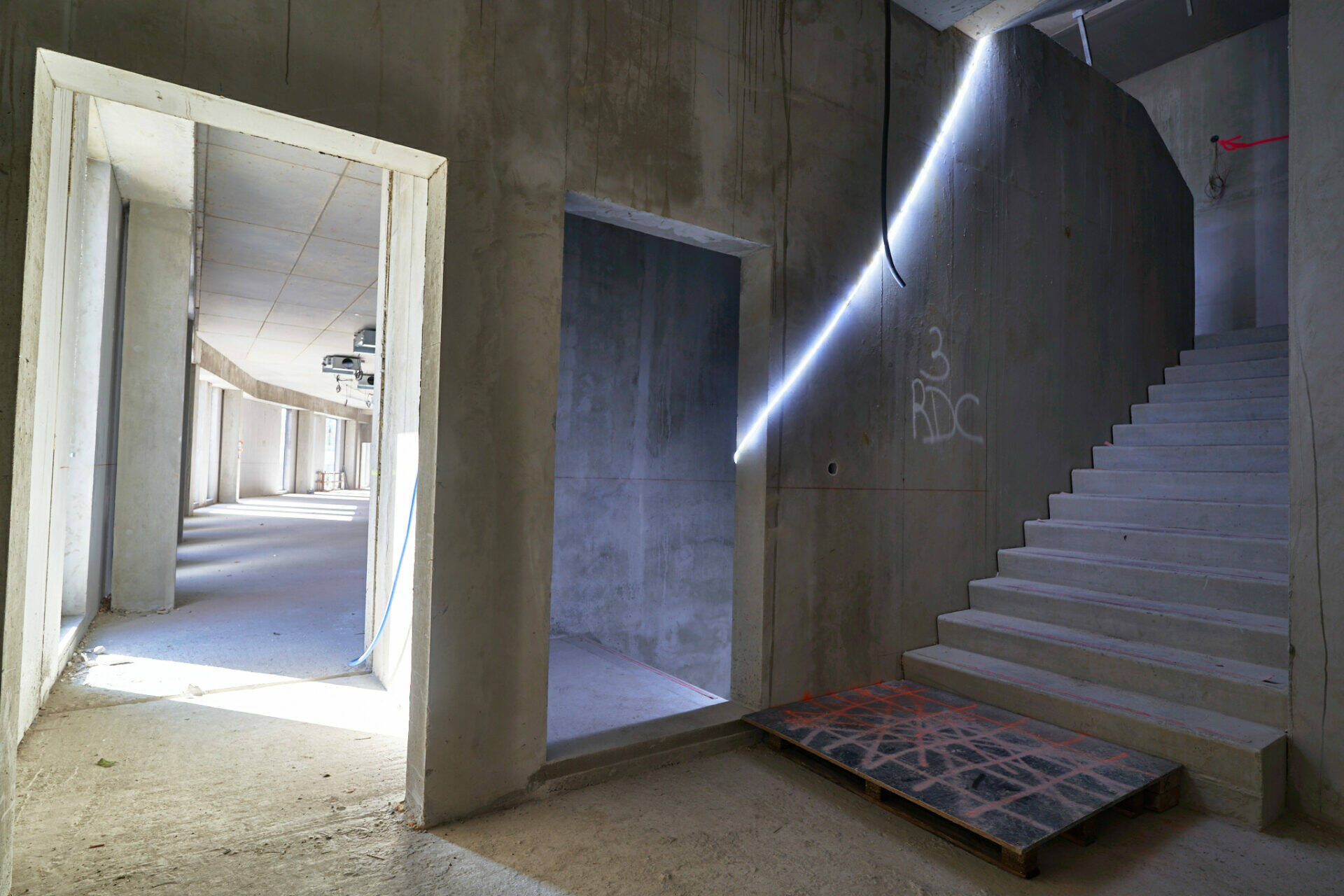 Avancement des travaux de l'immeuble de bureaux Exo 7 : Hors d'eau, hors d'air