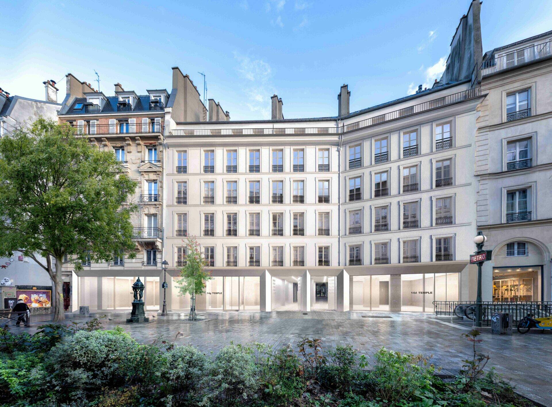 14 Rue du Temple, la façade entièrement revalorisée des boutiques VANS et TIMBERLAND